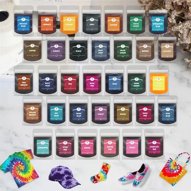 Powder Dye 10g Fabric Dyes Textile Dyeing Garment Tie Dyeing Cotton Nylon Multifunctional Pigment For Old Clothes Refurbishment