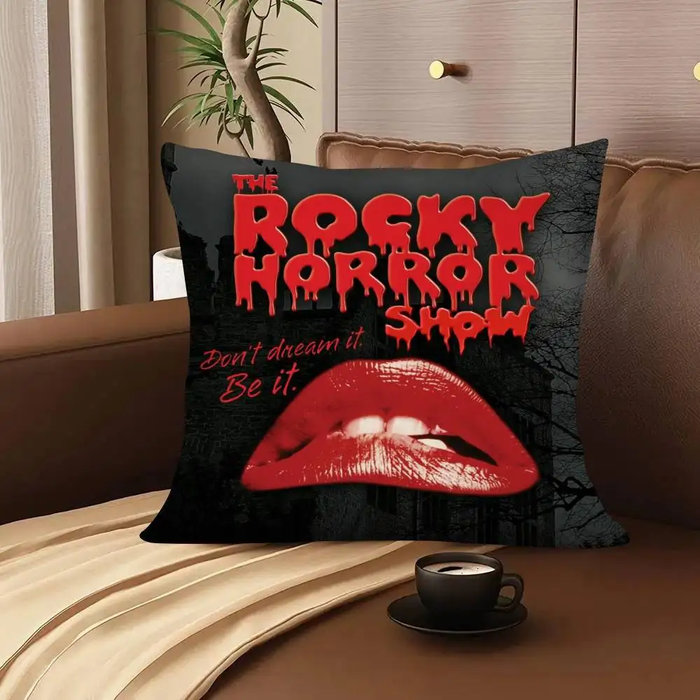 1 Stück The Rocky Horror Picture Show Film-Kissenbezug, modischer quadratischer Kissenbezug für Schlafzimmer, Sofa, Zimmer, Dekoration, Freizeit – Detail 3