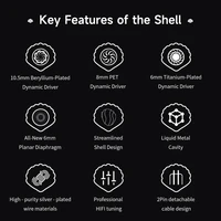 TRN Shell 4DD Planar Hybrid Headpohnes with 2Pin Detachable Cable Interchangeable Nozzle Design Earphones 2