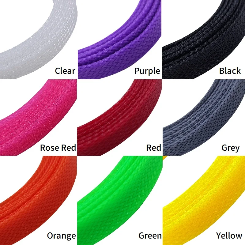 Insulated Expandable Braided Sleeving 4/6/8/10/12/14/18/20/25mm Tight PET Wire Gland High Density Protection Cable Sleeve 2/10M cable sleeve protective sleeve pet braid sleeves