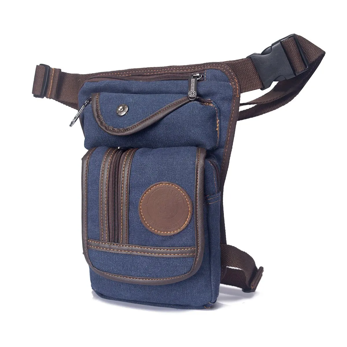 Hohe Qualität männer Leinwand Drop Bein Tasche Motorrad Mehrzweck Messenger Schulter Taschen Gürtel Hüfte Bum Taille Fanny Pack – Detail 6