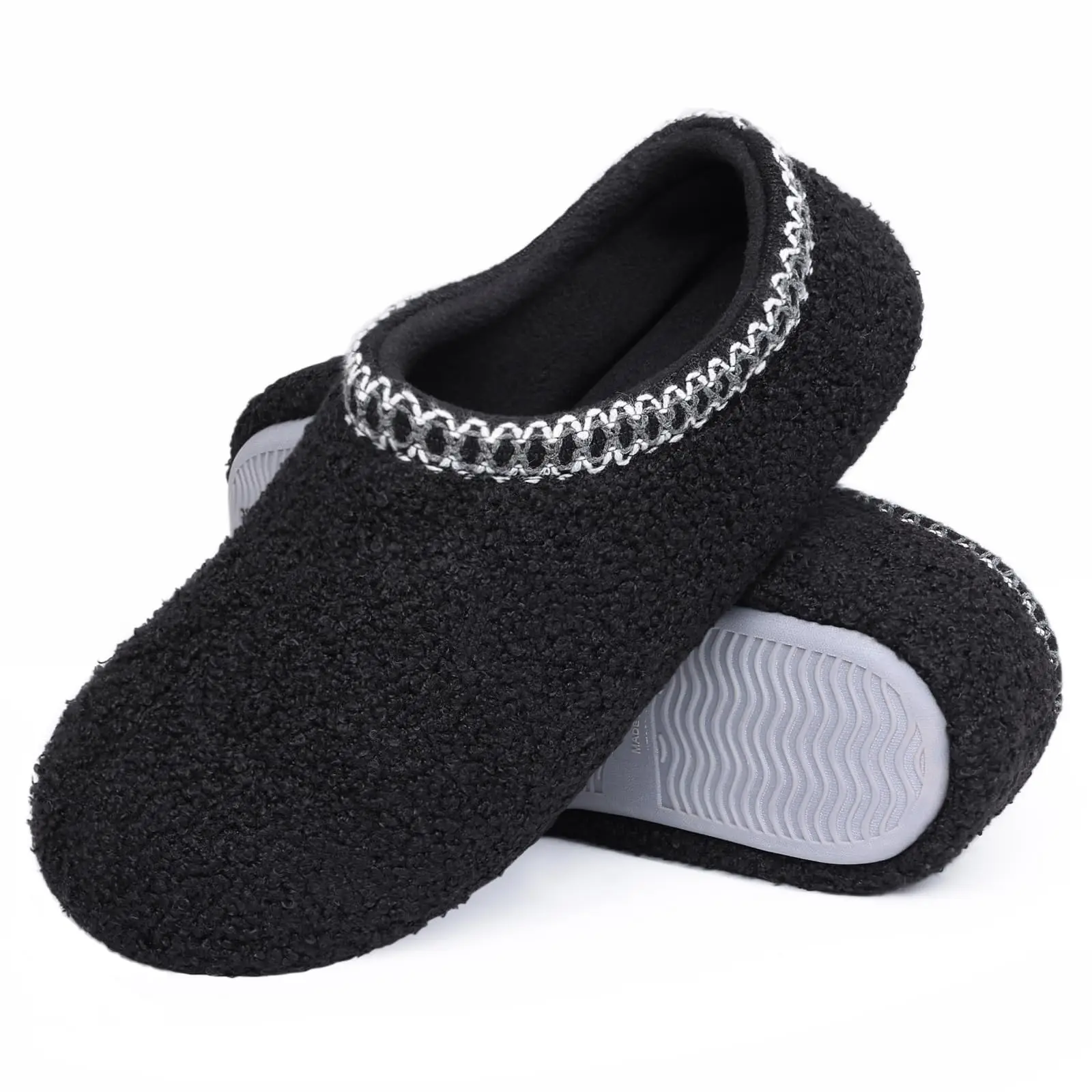 Comwarm Teddy-Fleece-Damen-Hausschuhe, flach, lässig, für den Innenbereich, rutschfeste Outdoor-Damen-Hausschuhe, weiche Sohle, gemütliche Socken-Schuhe für zu Hause – Detail 7