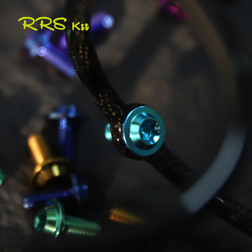 Rrskit M5*10 Titanium Alloy Bicycle Water Bottle Holder Screws Bike Kettle Holder Wear Resistant Ultralight 3g Multicolour Screw