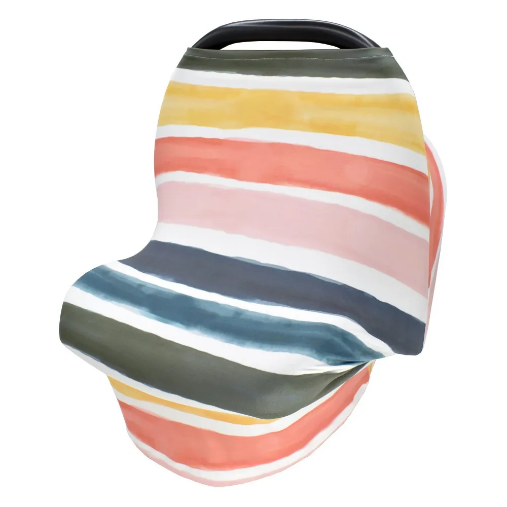 Cotton Striped Breast Feeding Cover baby Car Seat Cover Stroller Cart Multi-Functional Breastfeeding Scarf Nursing