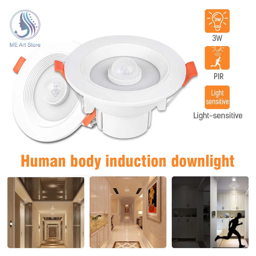 

LED Downlight Motion Sensor Spot Lamparas 3W 5W 7W 9W Smart Home LED Spot Light White Lamp For Entrance Corridor Hallway Stair