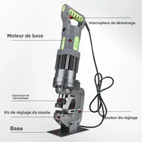 Machine à poinçonner électrique LZ-22 220V/50HZ, outils hydrauliques pour barres en fer, cuivre, aluminium et autres matériaux métalliques, construction en acier 5