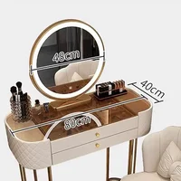 Makeup Luxury Dressing Table Mirror Led Light Salon White Dressing Table Storage Bedroom Comoda Pra Quarto Home Furniture 5