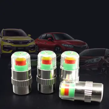 4Pcs sensori di monitoraggio della pressione dei pneumatici per auto tappo di allarme dell'aria per pneumatici auto camion manometro dell'aria monitoraggio degli avvisi accessori per pneumatici
