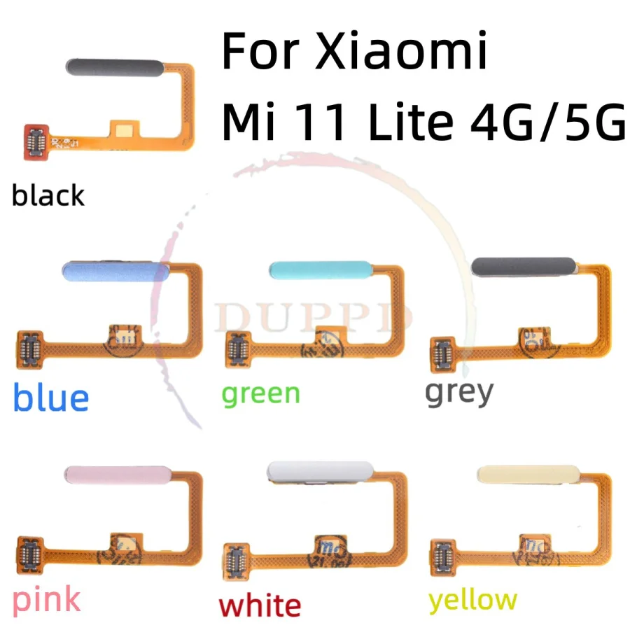 100% Original For Xiaomi Mi 11 Mi11 Lite 4G 5G Fingerprint Sensor Home Return Key Menu Button Flex Ribbon Cable