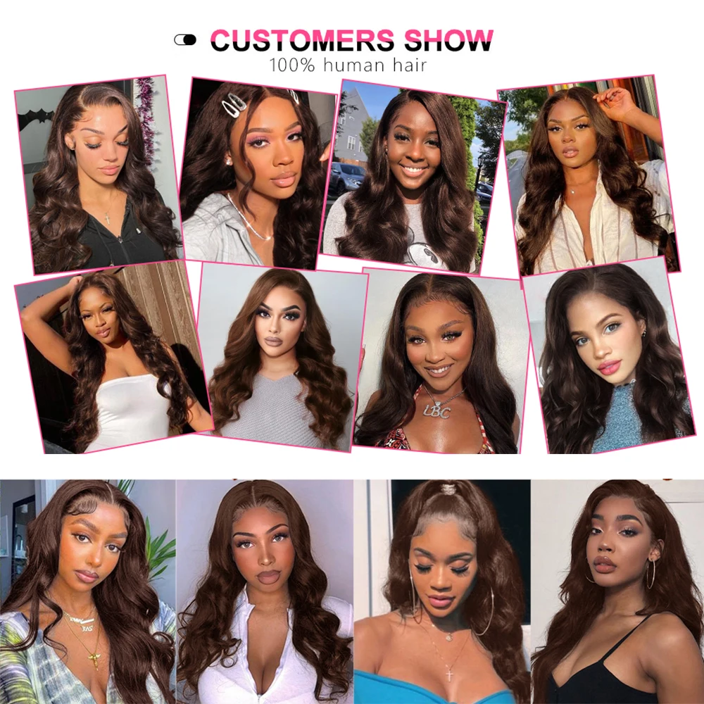 Luxediva Pre-Colored Body Wave Hair Weave Bundles #2 #4 Brazilian Human Hair Extensions Light Brown Remy For Fashion