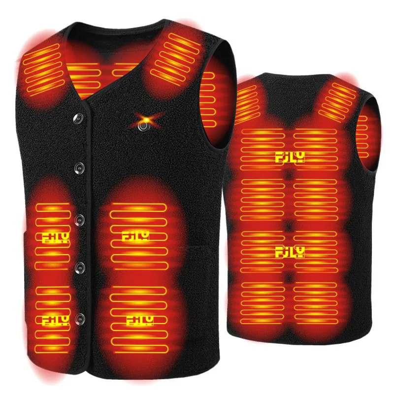 Men's winter Smart Heated vest USB Electric Heating Fleece Vest heating jacket Outdoor trekking Thermal Warm Jacket heated