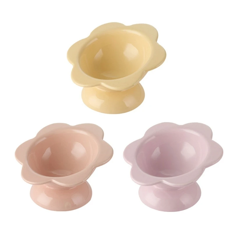 

Candy Color Flower Shape Dog Feeding Bowls Neck Protectors Dog Food Water Bowls 50LB