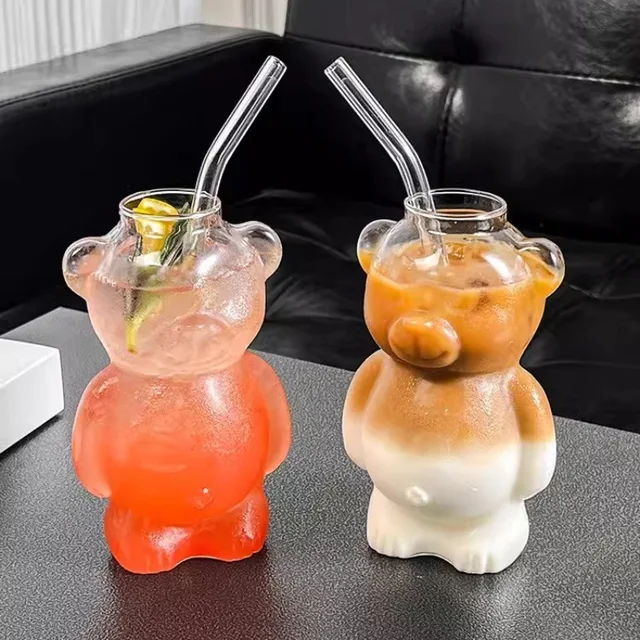 Beer Glasses Unusual Shaped Drinking Glasses 320ml Bear Shaped