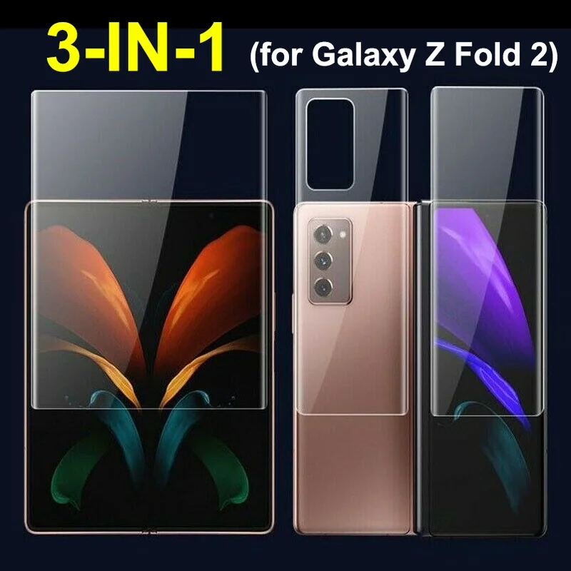 3in1 Soft Hydrogel Film For Galaxy Z Fold 2 (5g) Clear Front Back