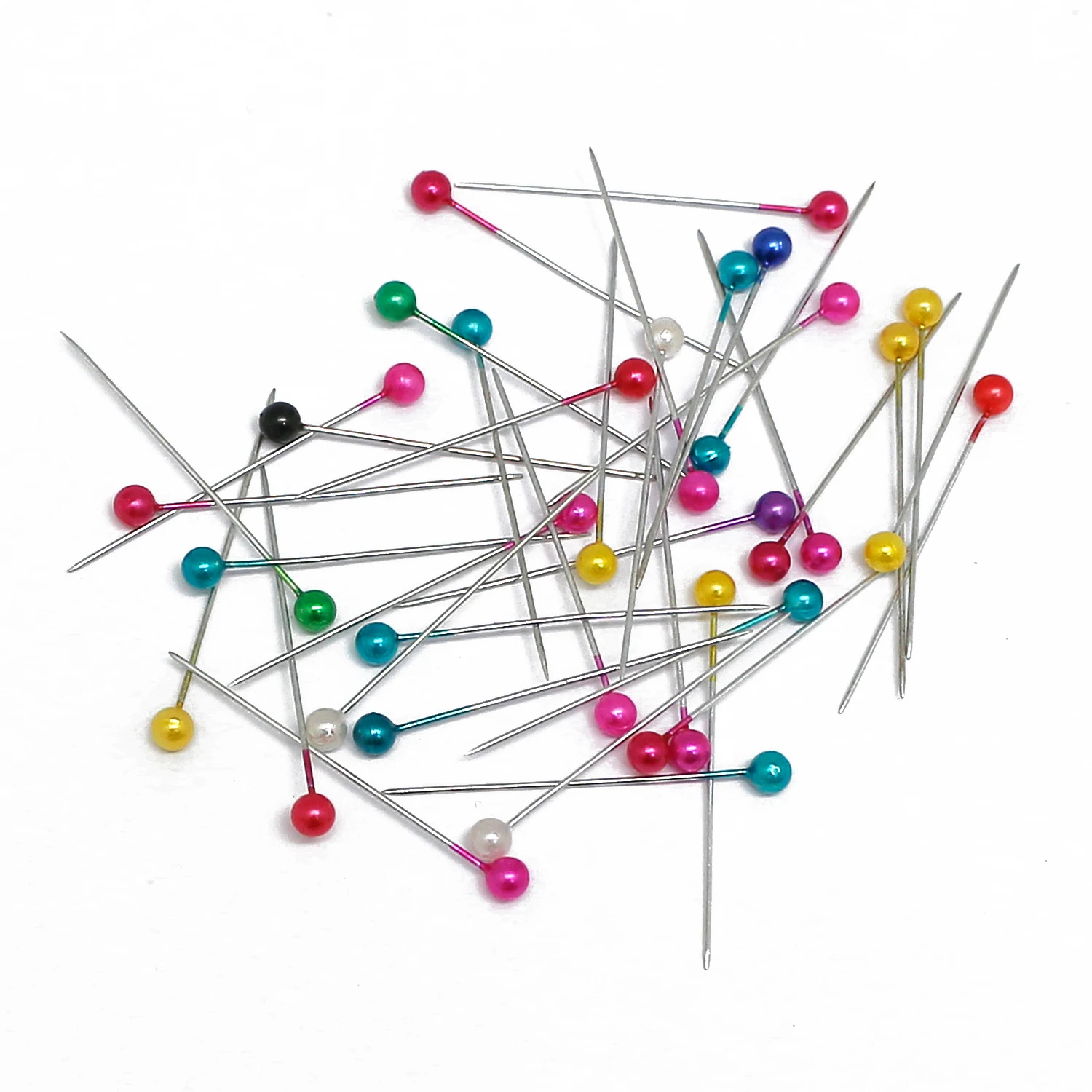 300 PCS/Lot 37mm Colorful Round Pearl Head Needles Stitch Straight Push Sewing Pins For Dressmaking DIY Sewing Accessories Tools
