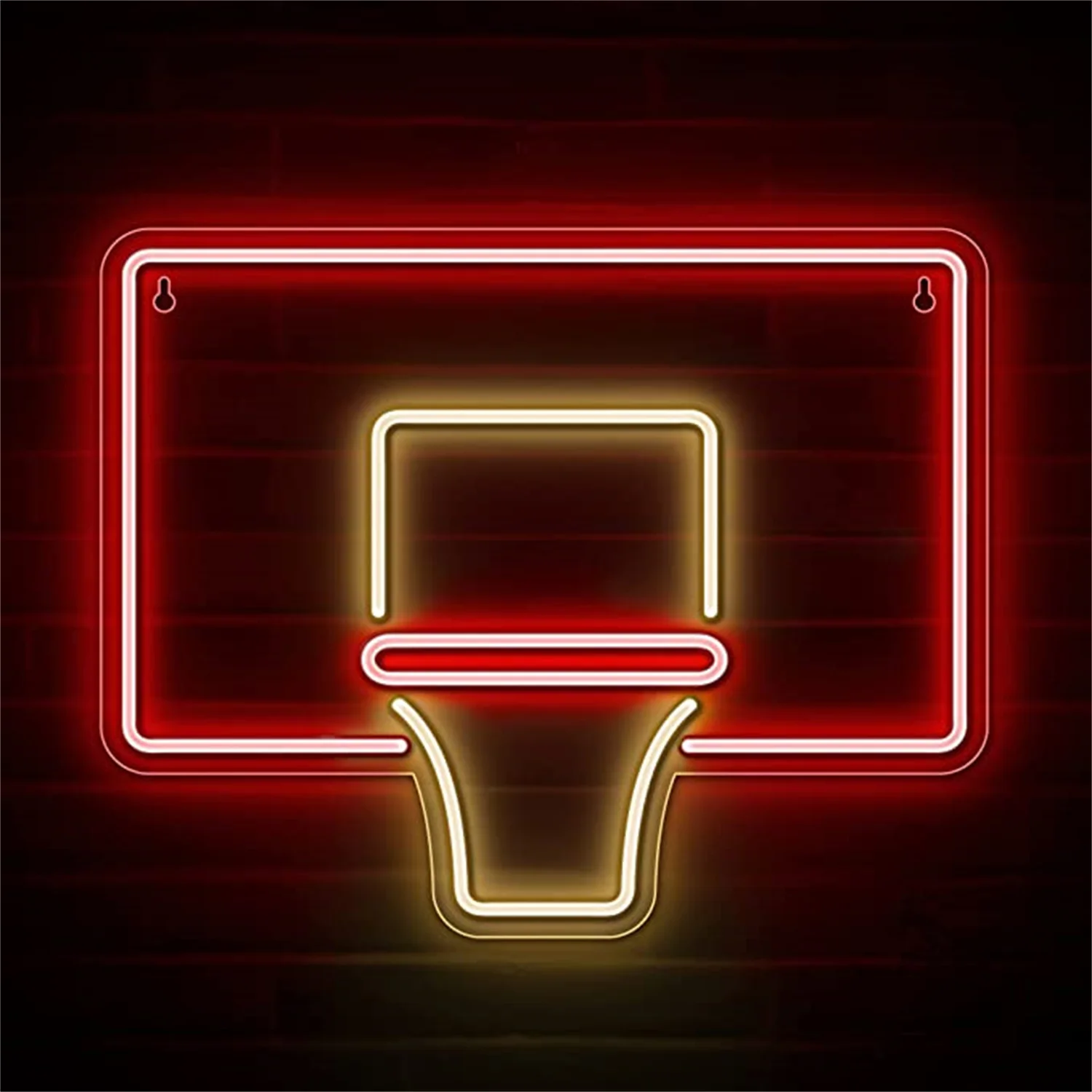 

CHUANGQI Basketball Hoop Neon Sign Lights for Basketball Players/Fans Backboard Goal Led Signs for Wall Bedroom Game Room Decor