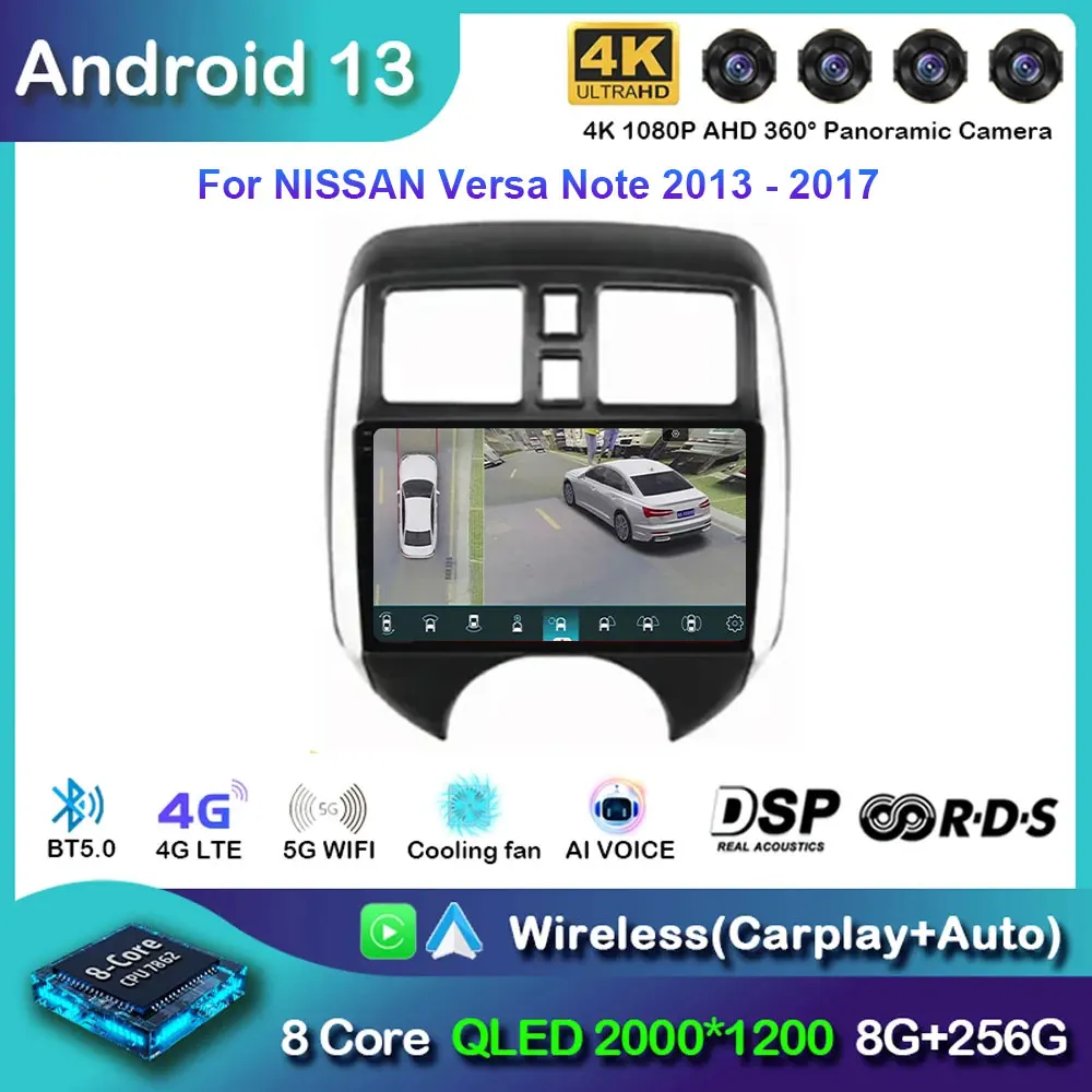 

Android 13 Voor Nissan Versa Opmerking 2013 - 2017 Auto Multimedia Videospeler Stereo Gps Dsp Auto Carply 4G Qled Geen Dvd 2din