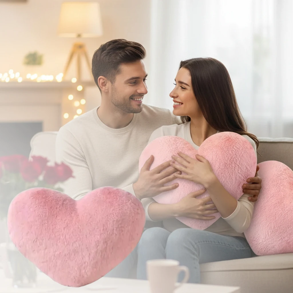 Blush Heart Decorative Pillow - Cozy Accent Cushion