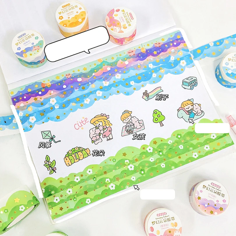 Angoily Washi Tape Gold - 3 Rollen Dekoratives Klebeband