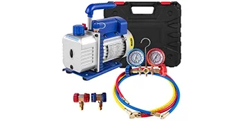 Vacuum pump components laid out for inspection