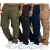 Men's Cargo Trousers Elastic Waist Elastic Multi-pocket Loose Combat Work Pants Outdoor Fitness Sports Casual Pants S-4XL 3