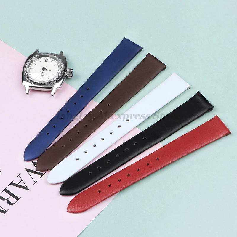Elegant Women's Genuine Leather Watch Strap - Universal Fits, Various Sizes Available