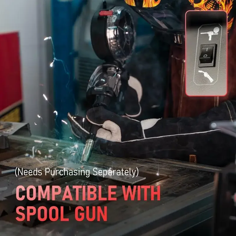 YESWELDER 205Amp 110/220V Aluminum MIG Welder, MIG-205DS-PRO Gas MIG/Flux Core MIG/Spool Torch/Lift TIG 4