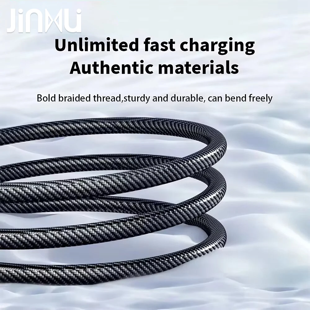High-Speed 120W USB A to Type C Super Fast Charge Nylon Cable with LED Display