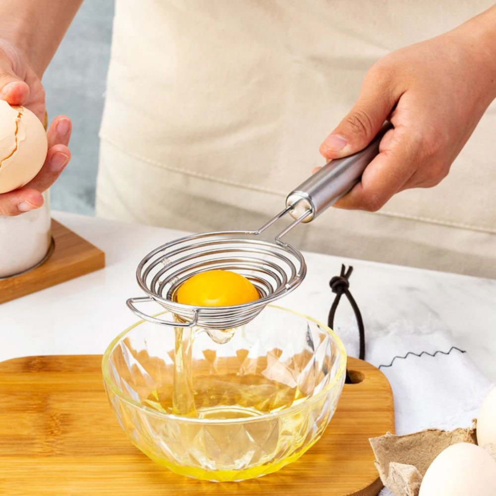 1/2/3PCS Egg Yolk Separator Divider Leak Egg Spoon Kitchen Tools Cooking Egg White Separator Stainless Steel Egg White Separator images - 6