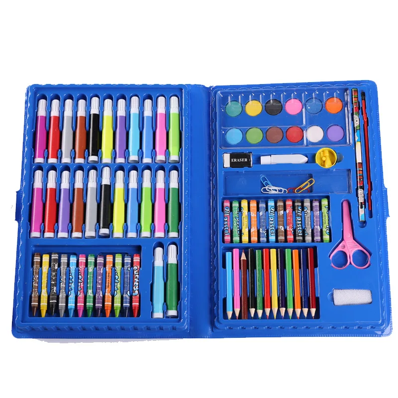 Conjunto de pinturas para niños, Set de 197 unidades para dibujar y  bosquejar con estuche de madera, bolígrafos de colores, herramientas de  dibujo - AliExpress