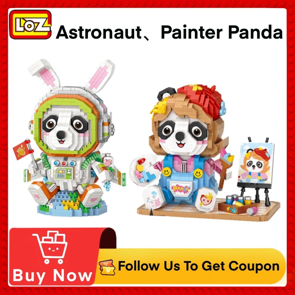 LOZMiniBuildingBlocksToysAstronautandPainterPandaModel