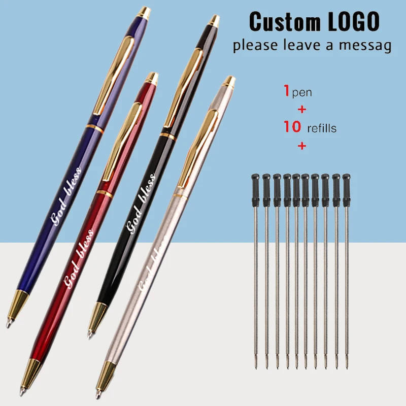 11Pcs/Set Personalized Custom Logo Gel Pens Simple Business Ball Point Pen Hotel Advertising Office Student Gift Stationery Pen superior quantity business optimized pbx tp848 416 console software simple hotel management