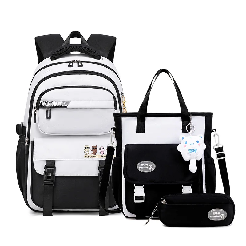 Backpack 3Pcs/Set for Girls Large Capacity Middle Schoolbag Student Schoolbag Set School Backpack Bags for Teenage Students Bag 3