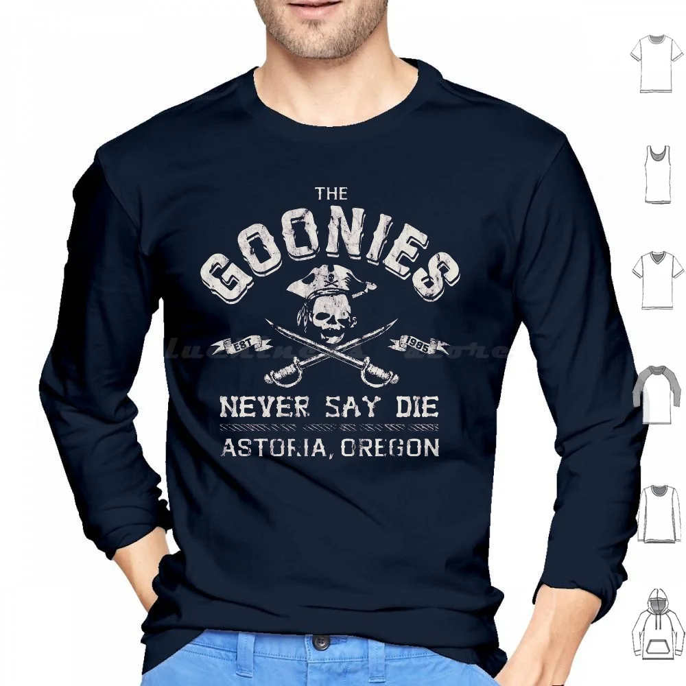 The Goonies Vintage Circa 1985 Felpa Con Cappuccio In Cotone A Maniche Lunghe Goonies Never Die Anni '80 Anni '80 Film Goonies Mai Dire