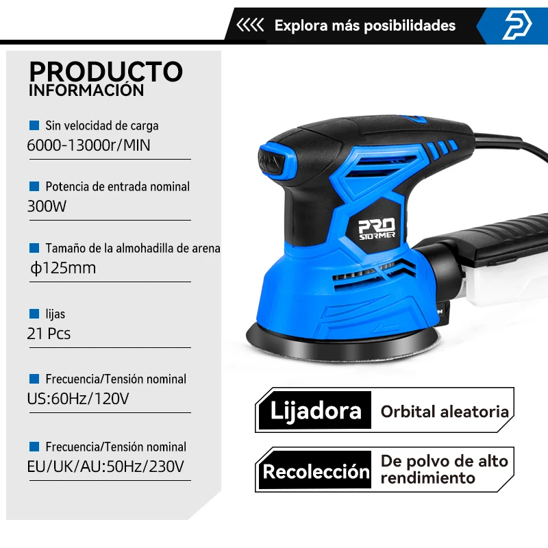 Comprar Lijadora Orbital 240 W base 125 mm con velcro