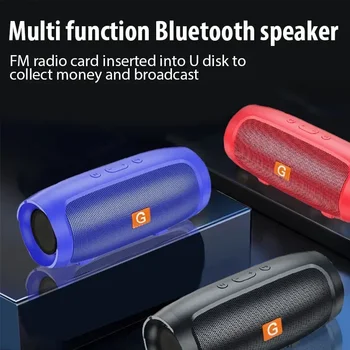 Alternative view of Portable Subwoofer Bluetooth Speakers Outdoor Stereo Surround Waterproof Loudspeaker Wireless Sound Box Support FM Radio TF Card
