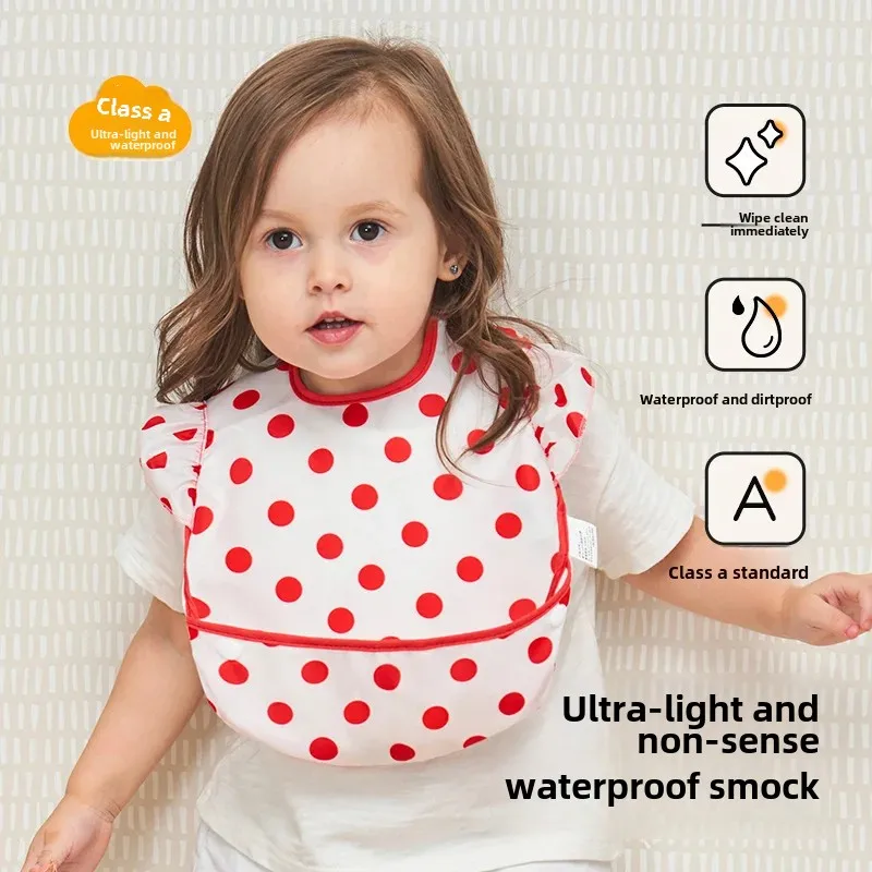 Ultra-light Baby Bibs Children's Feeding Aprons Waterproof Oil-resistant Four-season Dirty-proof Clothing Baby Eating Accessorie