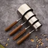 1/4/8pcs Stainless Steel Measuring Spoons With Scale Wooden Handle Household Kitchen Dining Bar Baking Tools Measuring Cups 5