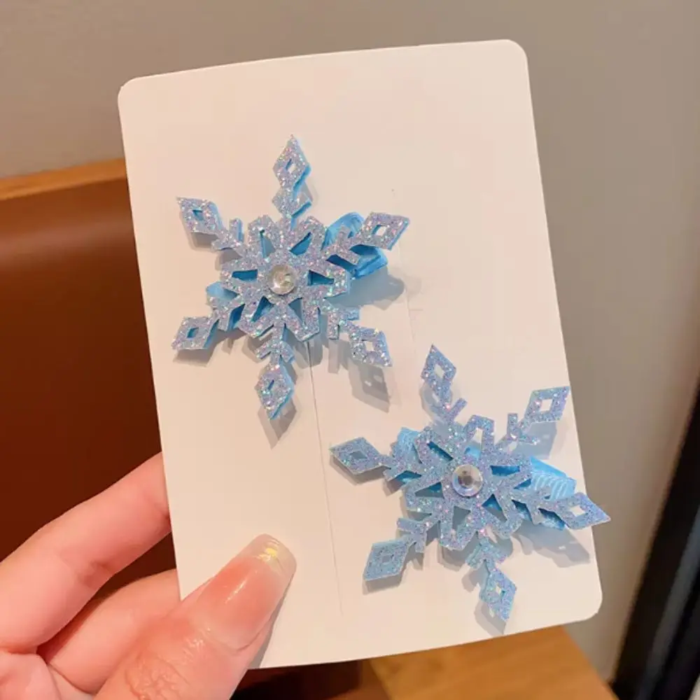 Set de 2 Barrettes Flocons Scintillants Bleus pour Enfants
