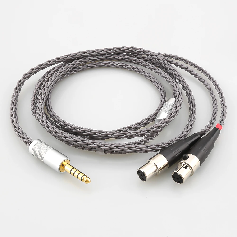 

8 Core HIFI 4pin UPOCC 2.5 4.4mm XLR Balanced Earphone Headphone Upgrade Cable Silver Plated for Audeze LCD 3 LCD-2 LCD2 LCD-4