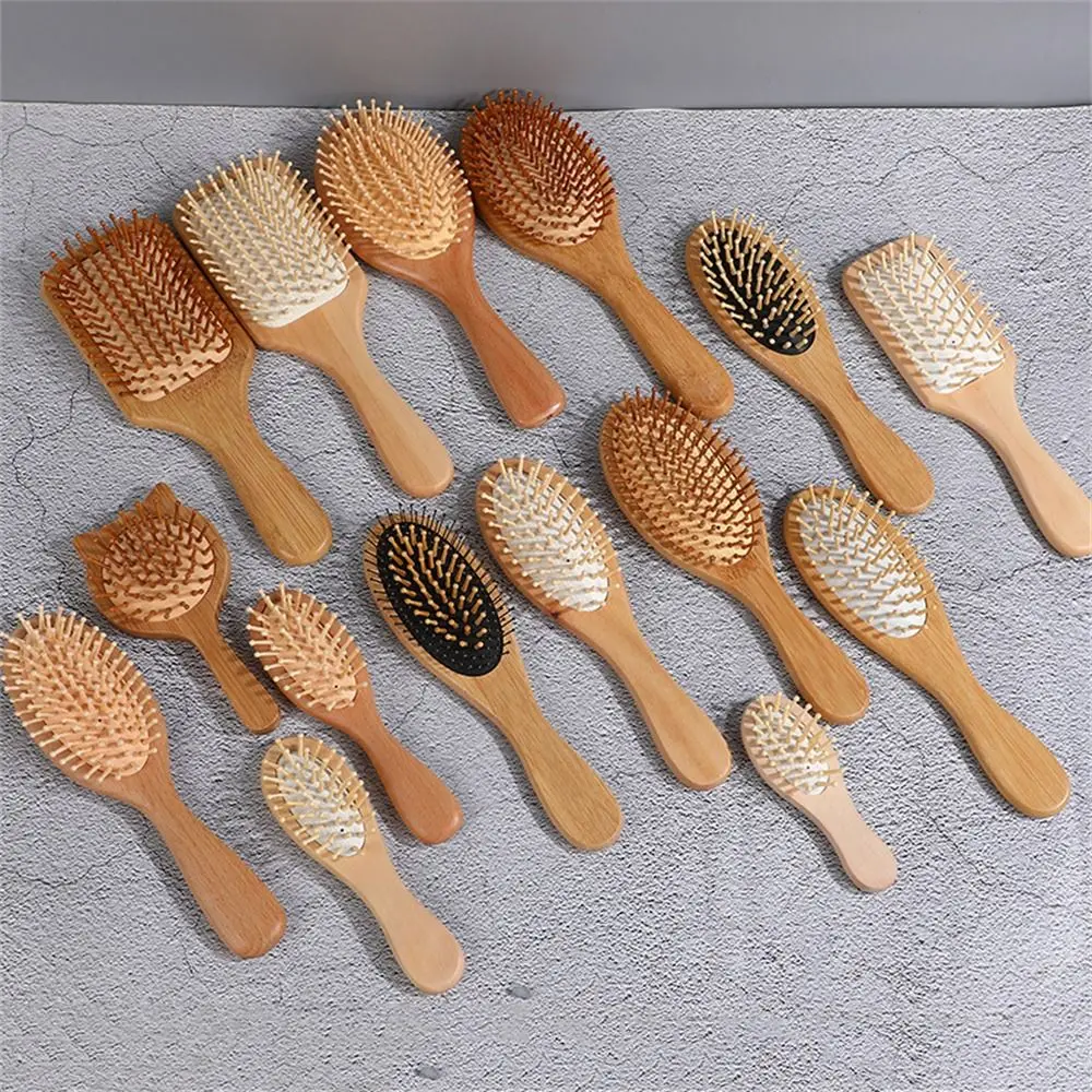 

Massage Brush Wood Comb Professional Hair Loss Air Cushion Hair Brush Scalp Care Detangling Bamboo Comb Styling Tool