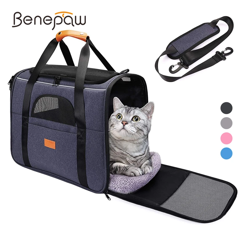 

Benepaw Durable Portable Pet Carrier Breathable Adjustable Shoulder Strap Safe Locking Zipper Cat Dog Carrying Bag Puppy Travel