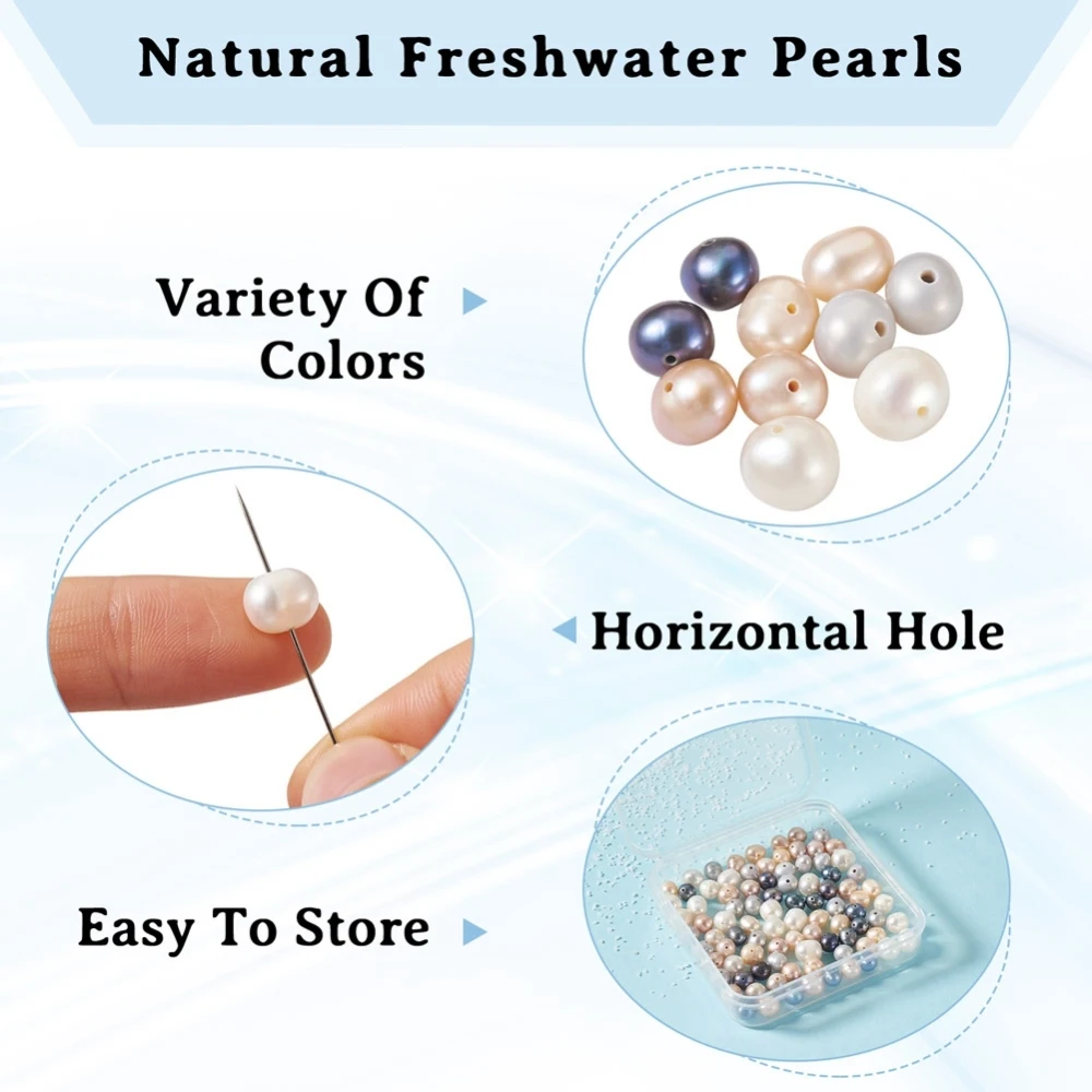100/120Pcs Natural Freshwater Pearl Beads Round Shape Loose Spacer Bead For Jewelry Making DIY Women Bracelet Necklace Earring