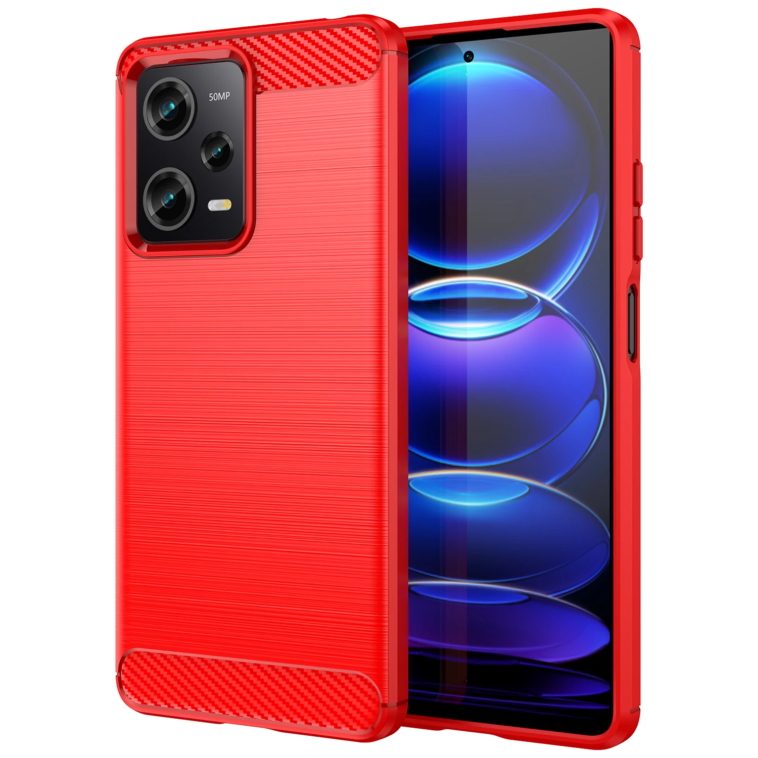 Para Xiaomi Redmi Note 13 Pro+ Funda para teléfono TPU de fibra de carbono  con textura