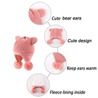 Baby Winter Hat with Earfalp Toddler Girls Boys Beanie Kids Warm Fleece Lined Knit Hat with 2 Cute Ears 5