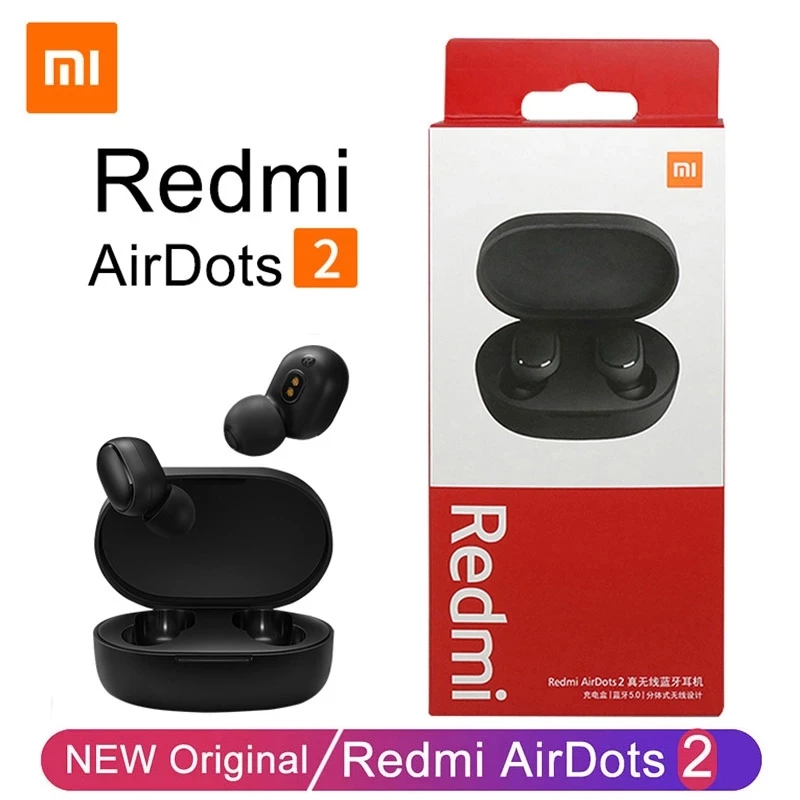 Xiaomi-Redmi Airdots 2 Wireless Bluetooth Headset com microfone, fones de ouvido, fones de ouvido, novos