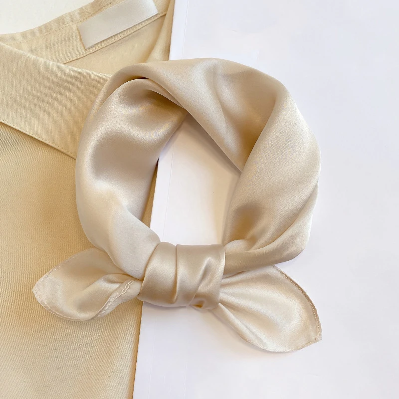 Silk Bandana Scarf - Luxury Square Wrap for Women High-Quality Kerchief Spring Fashion Shawl