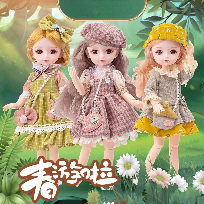 

26CM Mini Cute BJD Dolls Fashion Clothes Suit Princess Makeup Joints Movable Bebe Reborn Accessories 10 Inch Doll for Girls Toy