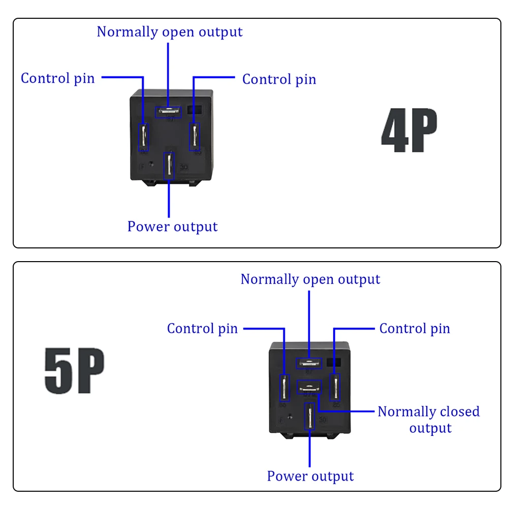 4 5 Pin 4P 5P 40A Waterproof Car Relay Long Life Automotive Relays Normally Open