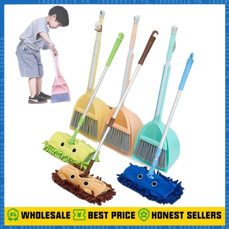 

Children's Cleaning Tools Play House Mini Simulation Broom Mop Dustpan Set Kindergarten Pretend Play Sweeping Toys Combination